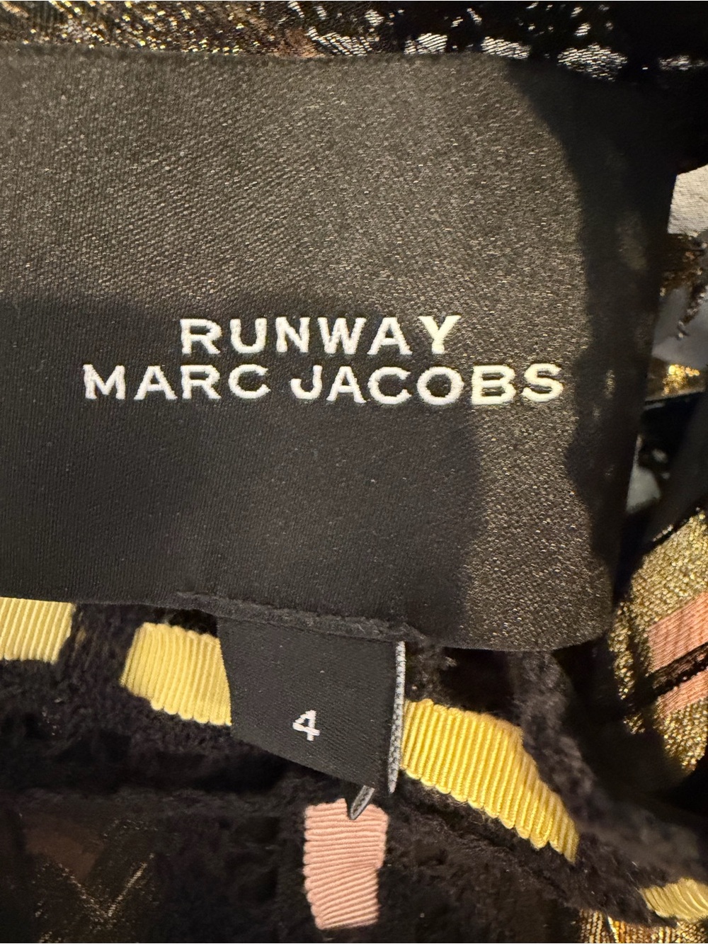 Marc Jacobs Black Sheer Peplum Blouse with Metallic Multi-Color Pattern Runway 4 - Picture 6 of 11